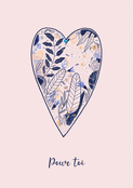 Coeur floral color&eacute; pour une douce d&eacute;dicace